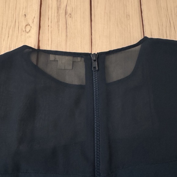 Helmut Lang Blue Shift‎ Dress Size 4 Women's Silk Blend Sexy Old Money - Picture 10 of 12